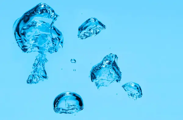 Fundo Azul Bolha Água Salpicos Subaquáticos Líquido Transparente — Fotografia de Stock
