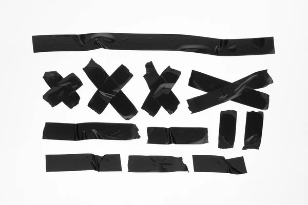 Siyah Yapıştırıcı Koli Bandı Beyaz Arka Planda Izole Edilmiş — Stok fotoğraf