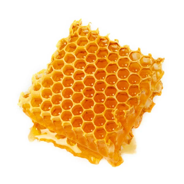 Healing Wild Honeycomb Isolated White Background Sweet Natural Healthy Delicacy — Photo