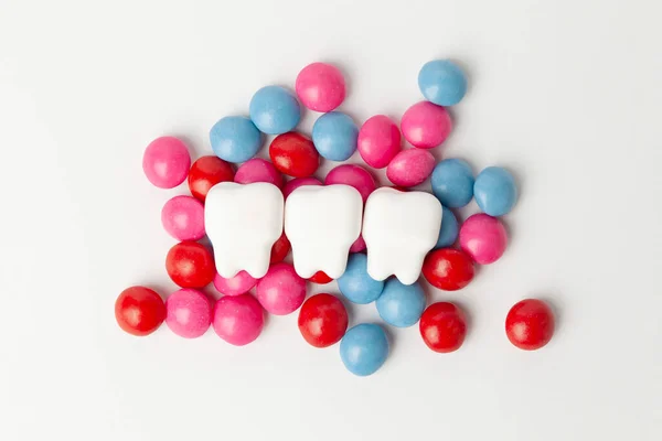 Doces Cáries Doces Cuidados Saúde Dos Dentes Das Crianças — Fotografia de Stock