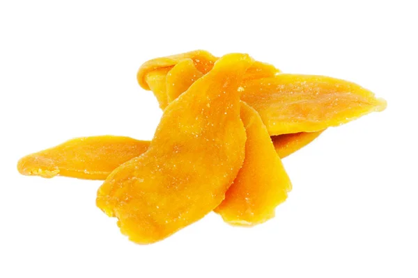 Getrocknete Mango Tropische Trockenfrüchte Isoliert Auf Weißem Hintergrund — Stockfoto