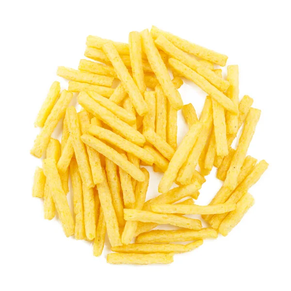 Kalorienreiches Essen Pommes Auf Weißem Hintergrund — Stockfoto