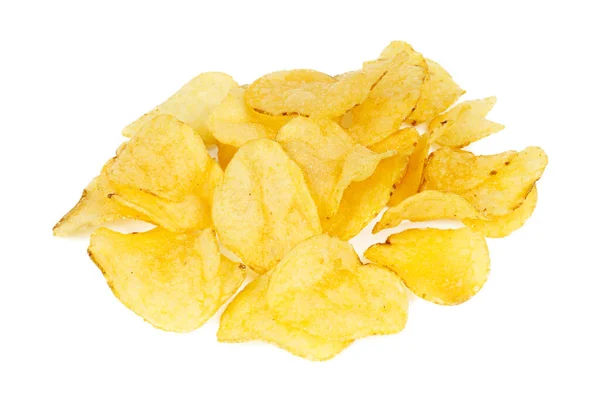 Knusprige Kartoffelchips Auf Weißem Hintergrund — Stockfoto