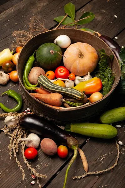 Legumes Frescos Quinta Alimentos Orgânicos Saudáveis Agricultura Colheita — Fotografia de Stock