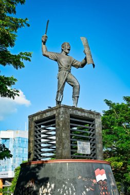 Endonezya - 17 Şubat 2020: Kaptan Pattimura heykeli, Ambon, Endonezya