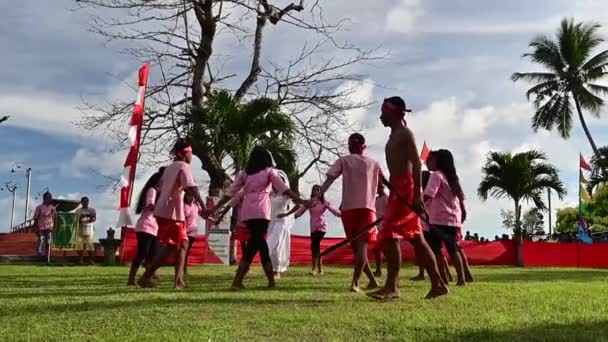 Ambon Indonesien Oktober 2022 Traditioneller Tanz Der Maluku Indonesien Eine — Stockvideo