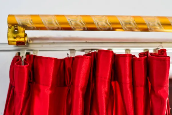 Hanging Curtains Windows House Royalty Free Stock Photos