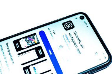 Indonesia - May 26, 2024: Instagram's built-in social media application, Threads. This application offers users the ability to post and share text clipart