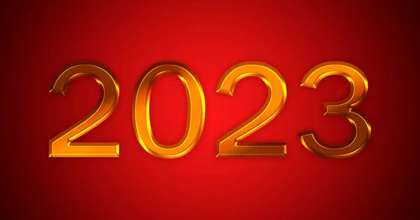 Year 2023 Golden Red Background — Stock Photo, Image