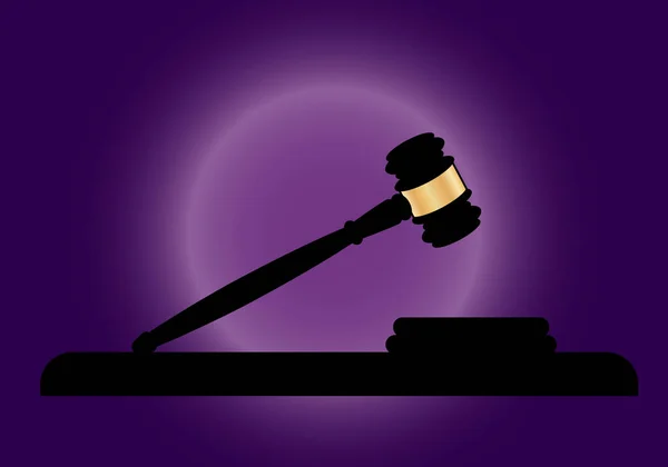 Richterhammer Schlägt Gerechtigkeit Recht — Stockvektor