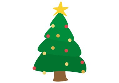 Beyaz arka planda noel ağacı.