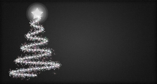 Schwarze Weihnachten Hintergrund Mit Beleuchtetem Weihnachtsbaum — Stockfoto