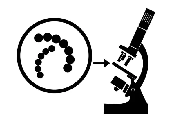 Microorganismo Bajo Lente Del Microscopio Virus Para Estudio Laboratorio — Archivo Imágenes Vectoriales