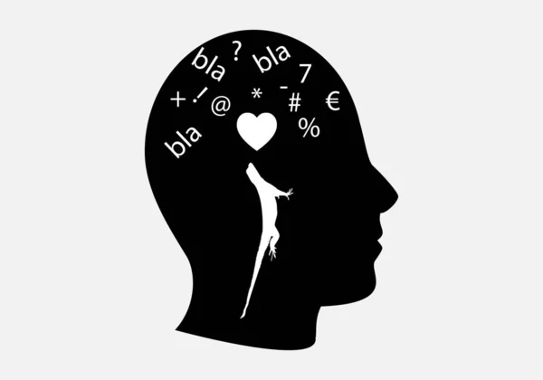 Los Tres Cerebros Reptiliano Emocional Racional Psicología — Vector de stock