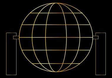 Siyah arka planda altın vuruşlu piyango davulu. Oyun