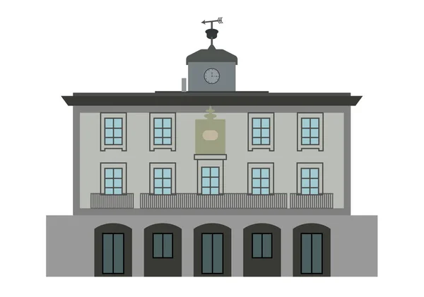 Στο Δημαρχείο Δημαρχείο Σπίτι Στην Πόλη — Διανυσματικό Αρχείο