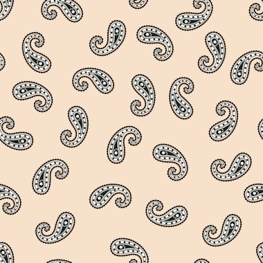 Paisley motifleri ile pastel tonlarda desen