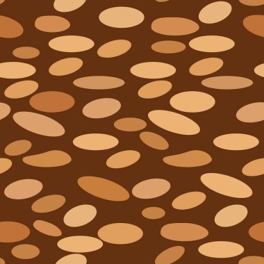 Bademli çikolatalı nougat desenli kare baskı.