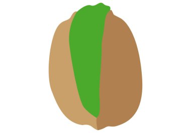 Pistachio in shell on white background.