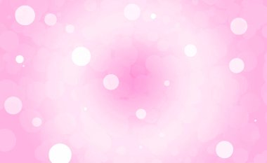 Pink gradient background with bokeh effect.
