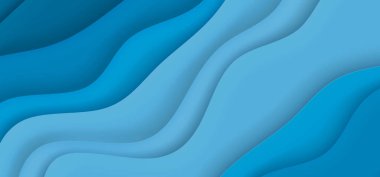 Background of blue wavy and overlapping layers.
