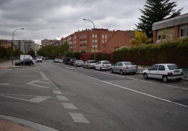 Burgos, Spain. February 12, 2023. Streets of the city of Burgos, Spain.