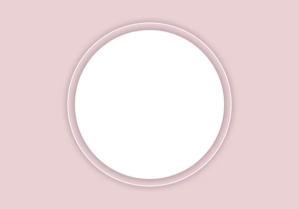 明るいピンクの背景に白い円の背景が重なっています — ストック写真