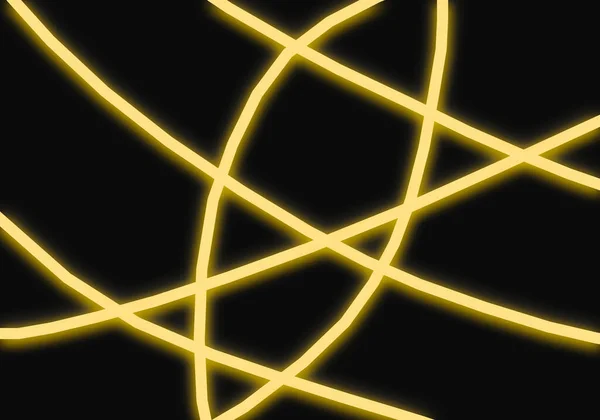 Tło Nieregularnych Czarno Neonowych Żółtych Linii Pociągnięć — Zdjęcie stockowe