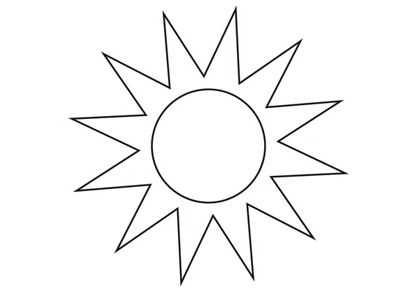 Ikona Słońca Białym Tle — Wektor stockowy