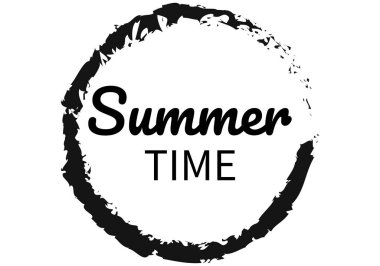 Beyaz arkaplanda yaz zamanı siyah simgesi.