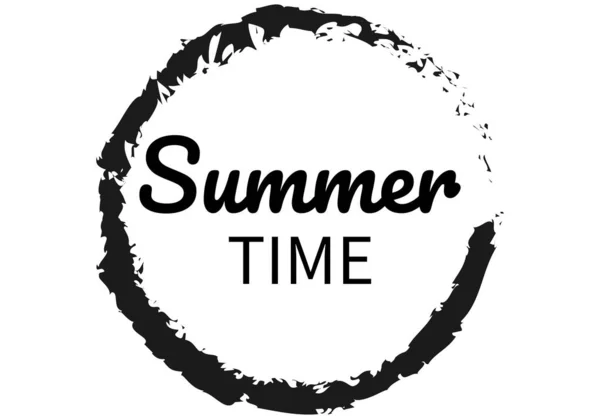 Sommerzeit Schwarzes Symbol Auf Weißem Hintergrund — Stockvektor