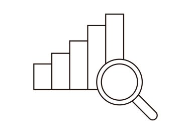 Grafiği gözlemleyen büyüteç simgesi.