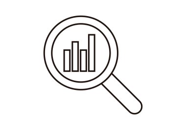 Grafiği gözlemleyen büyüteç simgesi.