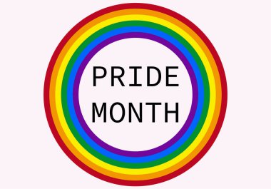 Beyaz arkaplanda lgbtiq + bayrağı ile çember.