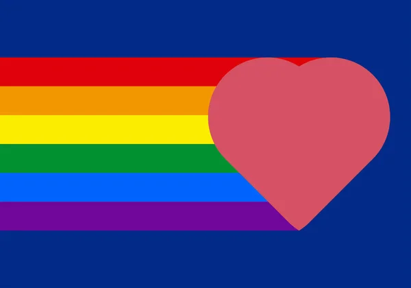 Σημαία Lgbtiq Μήνας Υπερηφάνειας Καρδιά — Διανυσματικό Αρχείο