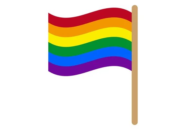 プライドの日のLgbtiq フラグを持つ旗竿 — ストックベクタ