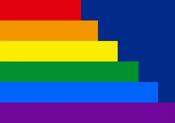 Пошаговый Флаг Lgbtiq Темно Синем Фоне — стоковый вектор