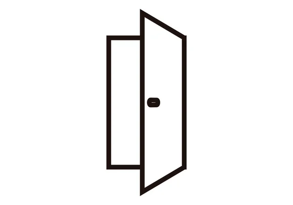 Schwarzes Türsymbol Auf Weißem Hintergrund — Stockvektor