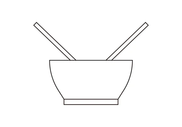 Bol Nourriture Avec Baguettes Chinoises Japonaises — Image vectorielle