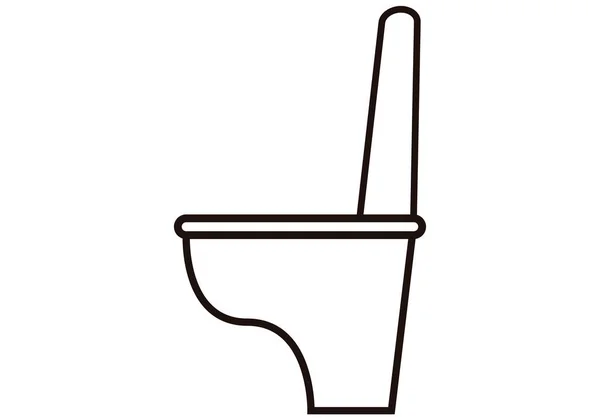 Schwarze Toilette Und Symbol Auf Weißem Hintergrund — Stockvektor