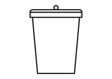 Beyaz arkaplanda çöp kutusu simgesi