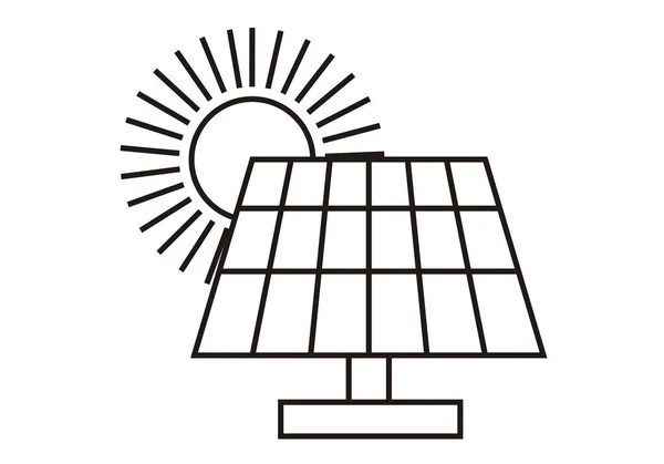 Solar Panel Black Icon White Background — 图库矢量图片