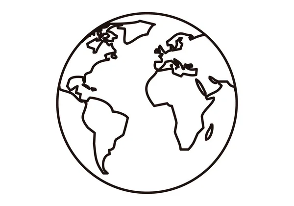 Terre Noire Planète Icône Sur Fond Blanc — Image vectorielle