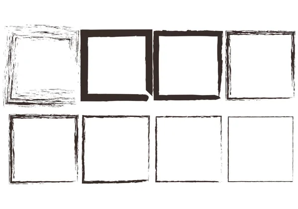 Квадратні Піктограми Чорним Штрихом Фарби — стоковий вектор