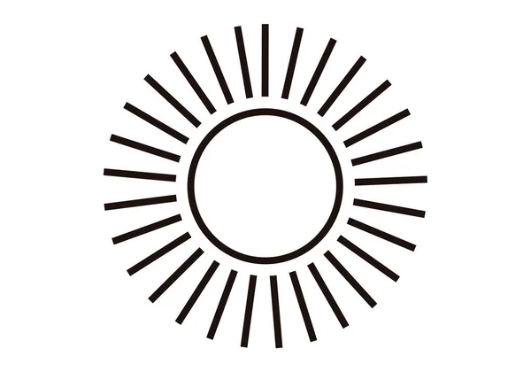 Μαύρο Εικονίδιο Ήλιου Λευκό Φόντο — Διανυσματικό Αρχείο