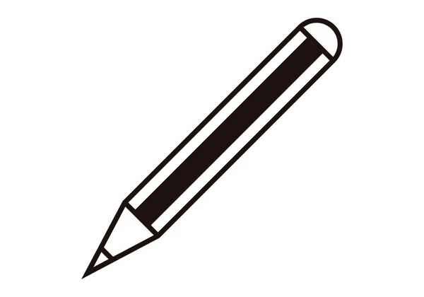 Ceruza Fekete Ikon Fehér Háttér — Stock Vector