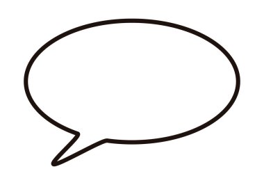 Beyaz arkaplanda boş konuşma balonu simgesi.