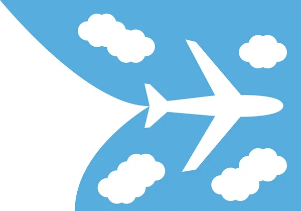 Contexte Avion Volant Entre Les Nuages — Image vectorielle