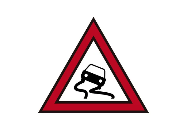 白色背景下的交通事故警告标志 — 图库矢量图片