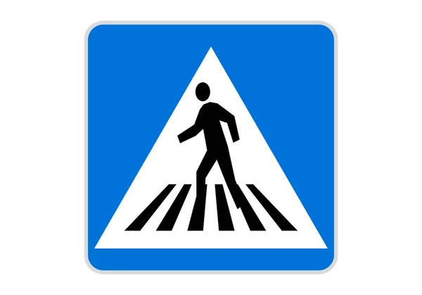 Warnschild Für Zebrastreifen Auf Weißem Hintergrund — Stockvektor